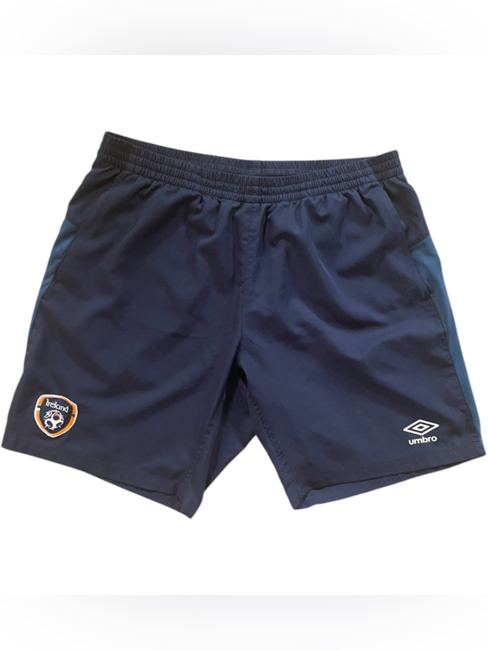 Umbro Ireland Soccer Football Shorts XXL Navy Athletic Training Gym Zip Pocket